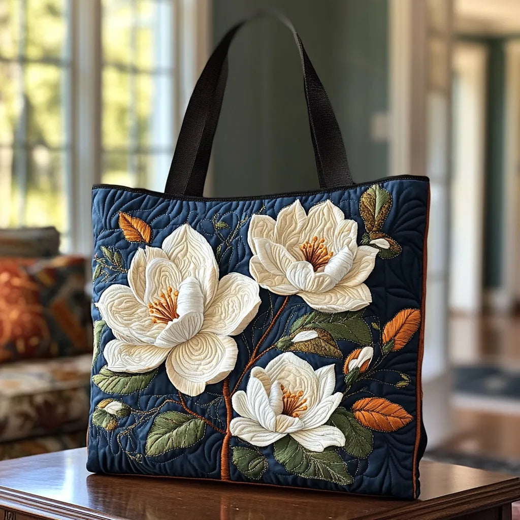 Handgjord väska med magnolia