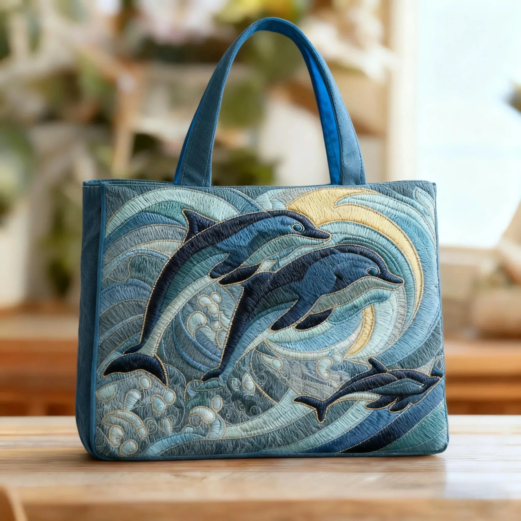 Handgjord väska med delfin