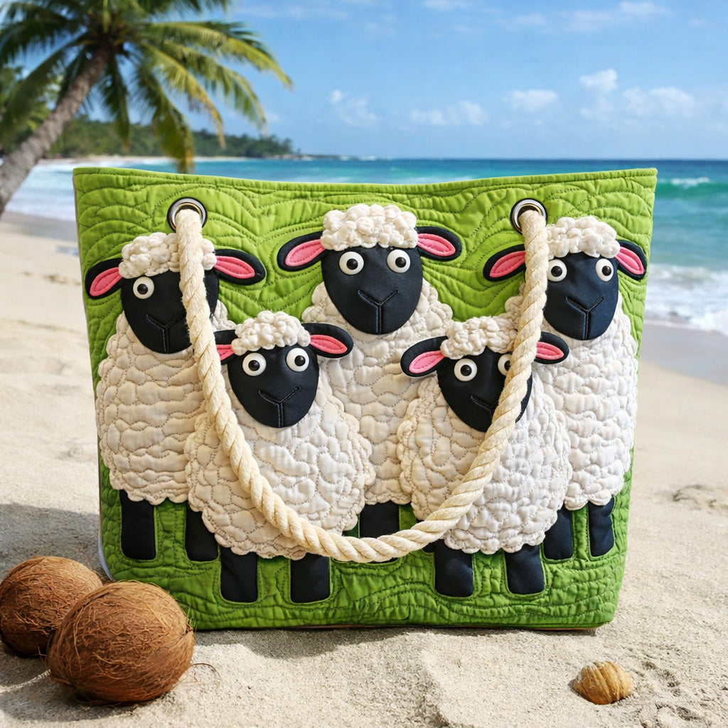 Handgjord Strandväska – Sheep Sky