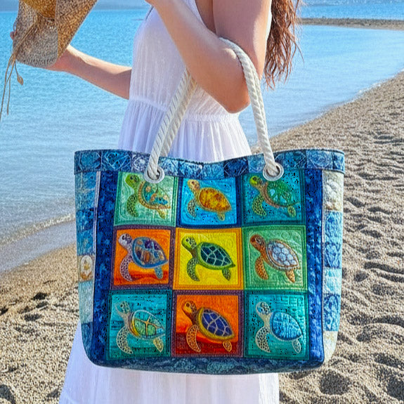 Handgjord Strandväska – Tortuga Run Sparkle