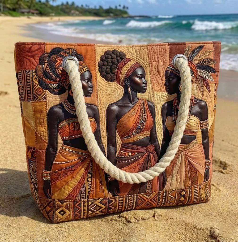 Handgjord Strandväska – Melanin Queens Glow
