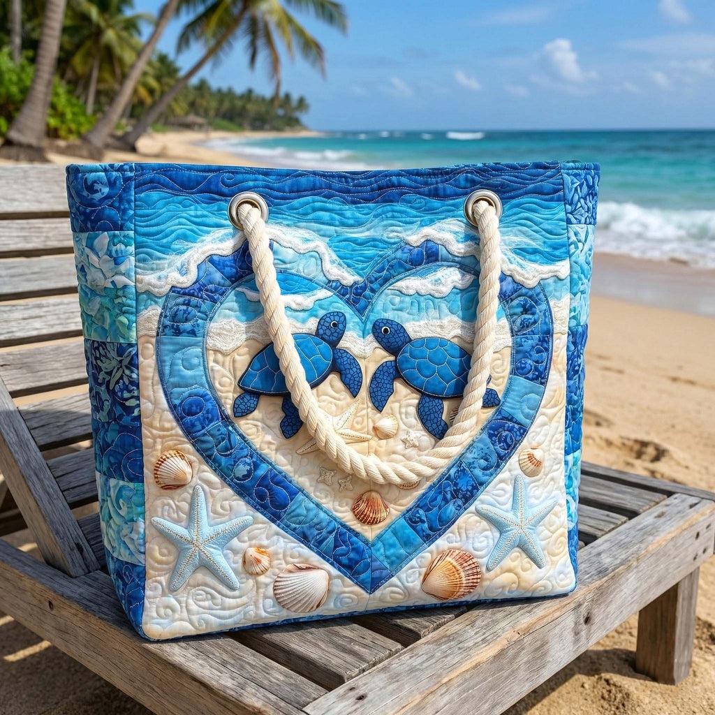 Handgjord Strandväska – Turtle Stillness