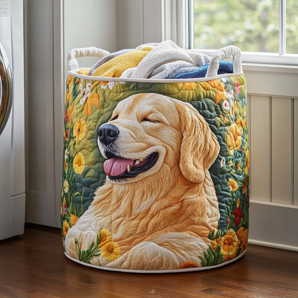 Tvättkorg – Golden Retriever Bloom