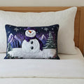 Kviltat Kuddfodral – Purple Snowman