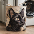 Tvättkorg – Rustic Black Cat